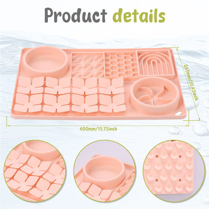 Silicone Dog Licking Pad Slow Feeder Bowl Dog Puzzle Toy with Non-Slip Suction Cup Pet Slow Food Plate Training Dog Supplies