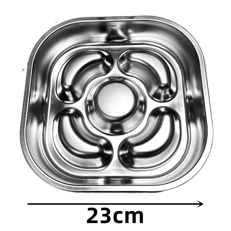 Pet supplies, stainless steel slow food bowl for dogs, feeding basin for cats, anti choking and anti overturning bowl