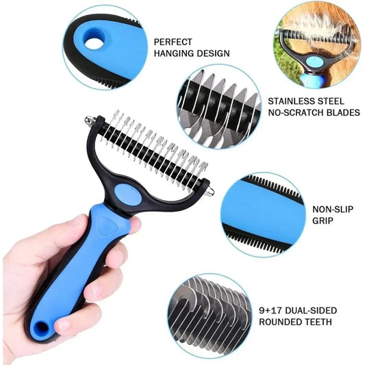 Professional Pet Deshedding Brush Dog Cat Grooming Tool Hair Fur Remover Undercoat Knot Cutter Comb for Puppy Shedding Supplies
