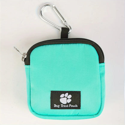 Portable Dog Treat Bag with Whistle, Multicolor Reusable Fabric Training Pouch for Pets