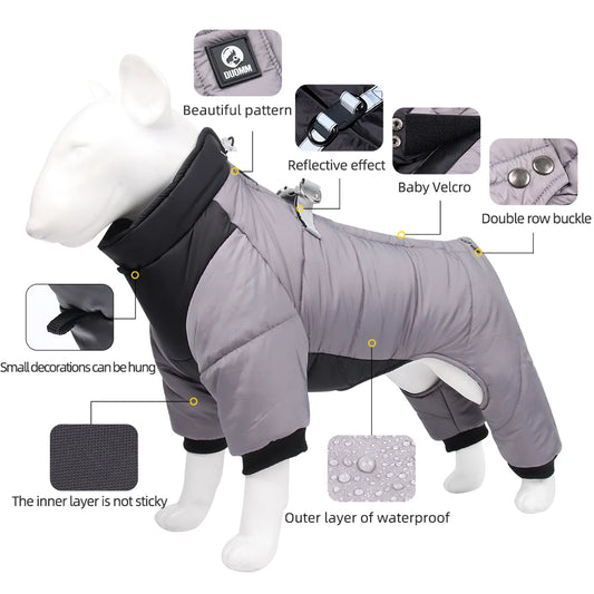 Waterproof Dog Raincoat - Reflective Winter Coat