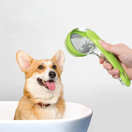 Pet Bath Brush 2 in 1 Dog Bath Brush with Built-in Shampoo Dispenser Pet Wash Brush for Bathing Dog Grooming Massage Brush