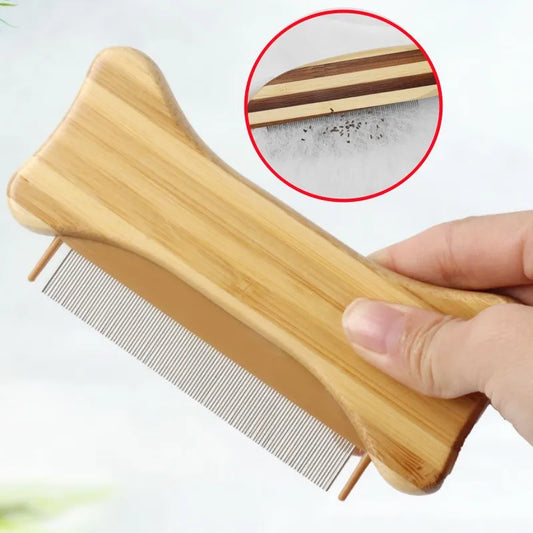 Dog Comb Bamboo Dogs Combs Dog Grooming Pet Hair Remover Massage Cat Brush Wooden Dogs Comb Hair Cleaning Brush Pet Supplies