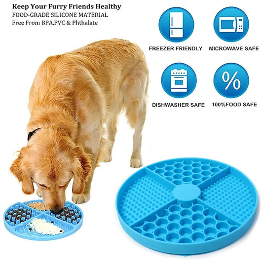 Dog Licking Mat - Silicone Slow Feeder with Suction Cup