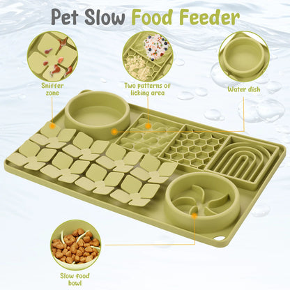 Silicone Dog Licking Pad Slow Feeder Bowl Dog Puzzle Toy with Non-Slip Suction Cup Pet Slow Food Plate Training Dog Supplies