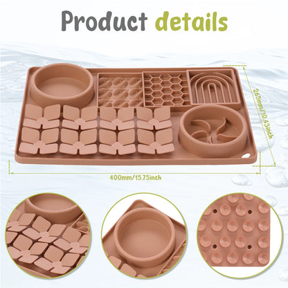 Silicone Dog Licking Pad Slow Feeder Bowl Dog Puzzle Toy with Non-Slip Suction Cup Pet Slow Food Plate Training Dog Supplies