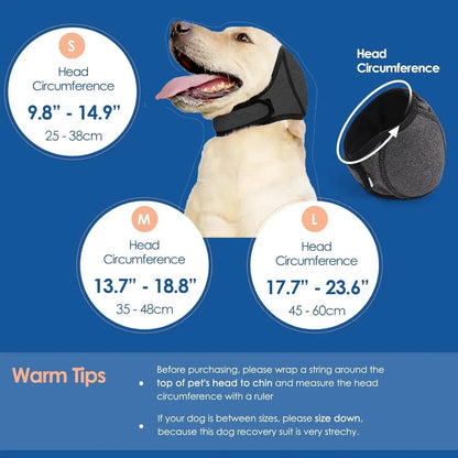 Waterproof Dog Ear Muffs for Swimming & Grooming - Noise Cancelling Calming Hood for Pet Anxiety Relief & Shock Prevention
