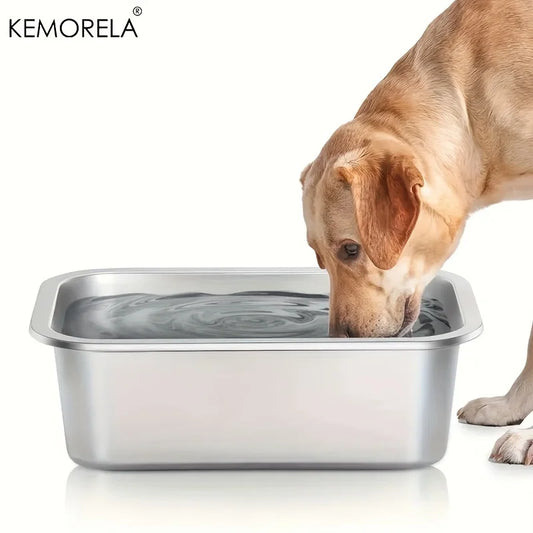 3.2L/4.7L Stainless Steel Super Large Capacity DogBowl Anti-Overturninig Dog Food Bowl Suitable for Large and Small Dog